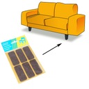 ФЕРТОВЫЕ ПОДКЛАДКИ ДЛЯ МЕБЕЛИ 12 ШТ, КОРИЧНЕВЫЕ, ПРЯМОУГОЛЬНЫЕ