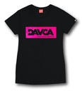 DAVCA Dámske tričko black pink logo ružová XL