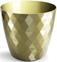 ЦВЕТОЧНЫЙ ГОРШОК CRISTAL 3D ГЛЯНЦЕВЫЙ ЗОЛОТО-СЕРЫЙ 14 СМ
