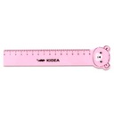 Пластиковая линейка с фигуркой мишки KIDEA 15 см.