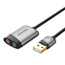 ВНЕШНЯЯ ЗВУКОВАЯ КАРТА VENTION АДАПТЕР USB-A МИКРОФОН НАУШНИКИ 0,15 М