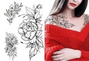 Розы Птица, женская цветочная татуировка, моющаяся 256