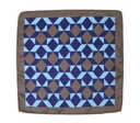 Коричневый и синий нагрудный платок с геометрическим узором