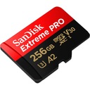 SANDISK EXTREME PRO microSDXC 256 GB 200/140 MB/s A2 Adaptér v sade Áno