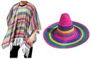 Zestaw Meksykanina Ponczo Meksykańskie Sombrero
