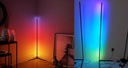 Rohová stojaca podlahová lampa RGB LED + diaľkový ovládač Trieda energetickej účinnosti D