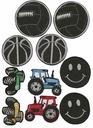 нашивка-трактор с мячом, брюки, комплект до колен, нашивка, термоаппликация, вышивка SM