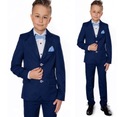 OBLEK PRE CHLAPCA chlapčenský detský m0124 tmavomodrý elegantný 152 slim