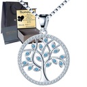 Ожерелье «Дерево счастья» Подарок на день рождения Серебро 925 Подвеска с гравировкой