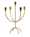 ZŁOTY ŚWIECZNIK GLAMOUR 5 RAMIENNY NA NÓŻCE 32cm