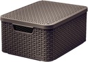 КОРЗИНА CURVER ИЗ РОТАНГА M С КРЫШКОЙ, ТЕМНО-КОРИЧНЕВАЯ, КОРОБКА-ОРГАНИЗАТОР