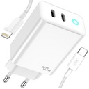 Быстрое зарядное устройство JELLICO 2x USB-C 40 Вт ДЛЯ IPHONE 11 12 13 14 PRO MAX