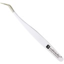 Белый изогнутый пинцет для наращивания ресниц.