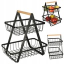 ДВУХЯРУСНАЯ МЕТАЛЛИЧЕСКАЯ КОРЗИНА ДЛЯ ФРУКТОВ И ОВОЩЕЙ