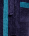 Теплый мужской халат 855Темно-синий-Бирюзовый S
