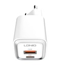 Сетевое зарядное устройство LDNIO A2318M, USB-C+USB, USB-C