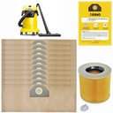 10 мешков для пылесоса Karcher WD3 Rino WPRD3 + ВОЗДУШНЫЙ ФИЛЬТР