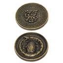 ДРАКОНЫ ЗОЛОТАЯ МЕТАЛЛИЧЕСКАЯ МОНЕТА 1 ПК РПГ РПГ