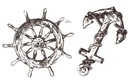 Якорное колесо TATTOO с ЯКОРЕМ и рулевым колесом 250