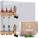 Латунный коллектор C.O. 8 для напольного отопления и НАКЛАДНОЙ КОРОБКИ + БЕСПЛАТНЫЙ нож.