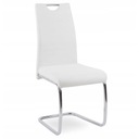 Металлический стул на полозьях К211 Белая эко-кожа для гламурной кухни-столовой