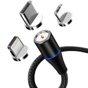 УНИВЕРСАЛЬНЫЙ МАГНИТНЫЙ КАБЕЛЬ 3В1 для IPHONE LIGHTNING MICRO USB C STRONG