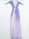 Elegancki klasyczny krawat liliowy fiolet gładki 7