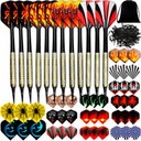 НАБОР ИЗ 12 ДРОТИКОВ, 100 НАКОНЕЧНИКОВ + 42 ИГРОВЫХ ПАДАЛЕТА ДЛЯ СТРОИТЕЛЬСТВА FEATHER DARTS