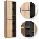 Высокий шкаф, 50 см, штанга для ванной, дуб Девон