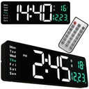 ЭЛЕКТРОННЫЕ ЦИФРОВЫЕ СВЕТОДИОДНЫЕ НАСТЕННЫЕ ЧАСЫ БОЛЬШОЙ ПУЛЬТ ДИСТАНЦИОННОГО УПРАВЛЕНИЯ 10 УРОВНЕЙ ЯРКОСТИ