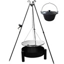 GRILL TRÓJNÓG 70INOX KOCIOŁEK WĘGIERSKI PALENISKO