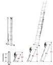 Лестница алюминиевая 3х7 многофункциональная для лестниц ВЫШЕ 5,60 м 150 кг + БЕСПЛАТНО