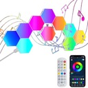 10x ШЕСТИГРАННАЯ RGB ИГРОВАЯ НАСТЕННАЯ ЛАМПА МОДУЛЬНАЯ СИНХРОНИЗАЦИЯ МУЗЫКИ