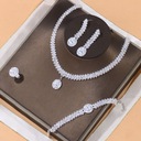 Свадебный комплект ювелирных изделий Ожерелье Серьги Браслет Кольцо