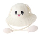 Slamený klobúk Rabbit Ear Sunshade Trendy mliečne biela Dominujúca farba prehľadná