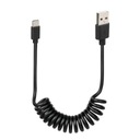 Кабель USB тип C - USB-кабель 1м СПИРАЛЬ ЧЕРНЫЙ TYPE-C