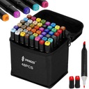 НАБОР ДВУХСТОРОННИХ РУЧОК АЛКОГОЛЬНЫХ МАРКЕРОВ, 48 ШТ. + ЧЕХОЛ-ЧЕХОЛ.