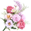 БУКЕТ ИСКУССТВЕННЫХ ЦВЕТОВ СМЕШАННОЕ ФЛОРИСТИЧЕСКОЕ УКРАШЕНИЕ 34СМ РАЗЛИЧНЫЕ ЦВЕТЫ