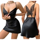 СЕКСУАЛЬНАЯ АТЛАСНАЯ ЖЕНСКАЯ ПИЖАМА КРУЖЕВНАЯ НОЧНАЯ РУБАШКА ПОДАРОК ​​Размер XL