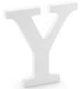 ДЕРЕВЯННАЯ БУКВА Y СТОЯЩАЯ БЕЛАЯ 3D-20СМ СВАДЬБА