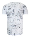 Biele pánske tričko s potlačou U-neck XXL Veľkosť XXL