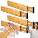 ВЫБОРКИ ЯЩИКОВ БАМБУКОВЫЕ ОРГАНАЙЗЕРЫ РЕГУЛИРУЕМЫЕ ПЕРЕГОРОДКИ 4 ШТ.