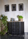 Zdobená čierna komoda so zásuvkami do obývačky Druh dreva Exotický