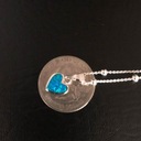 obrączka na nóżkę ptaka Blue Opal Heart obrączka, Długość całkowita 20 cm