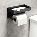 Uchwyt na papier toaletowy czarny z półką metalowy mocny wieszak klej Marka inna