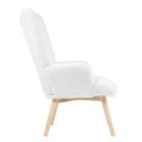 Кресло MOSS TEDDY BOUCLE из ткани TEDDY белого цвета HOMLA