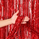 КРАСНЫЙ МЕТАЛЛИЧЕСКИЙ ШТОР ДЛЯ ВЕЧЕРИНКИ