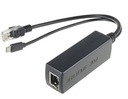 Разветвитель MicroConnect PoE, 5 В, 2,4 А, Ethernet — RJ45 + MicroUSB, черный
