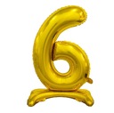 BALON CYFRA 6 stojąca ZŁOTA XL