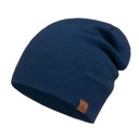 Женская хлопковая шапка + комплект с утеплителем для шеи Темно-синий